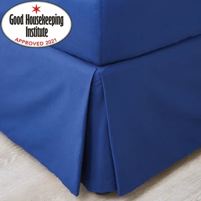 Dunelm Non Iron Plain Dye Navy Pleated Valance Navy