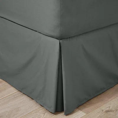 Dunelm Easycare Plain Dye 100% Cotton 180 Thread Count Graphite Pleated Valance Graphite Grey