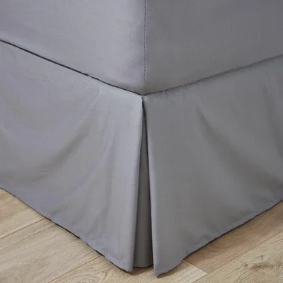 Dunelm Easycare Plain Dye 100% Cotton 180 Thread Count Dove Grey Pleated Valance Dove Grey