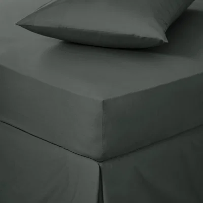 Dunelm Easycare Cotton 180 Thread Count Fitted Sheet Graphite Grey