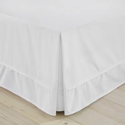 Dunelm Dorma 500 Thread Count 100% Cotton Satin Plain White Valance White
