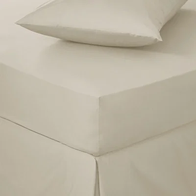 Dunelm Easycare Cotton 180 Thread Count Fitted Sheet Cream