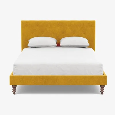 Heal's Heal's Balmoral Bedstead King Smart Luxe Velvet Canary - Heal's UK Bedroom Furniture