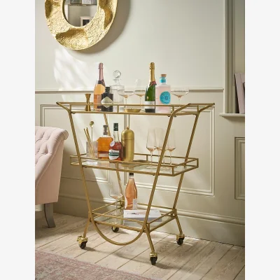 Cox and Cox Three Tiered Drinks Trolley