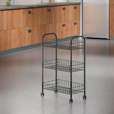 Dunelm Metaltex Lugano 3 Tier Trolley with Wheels