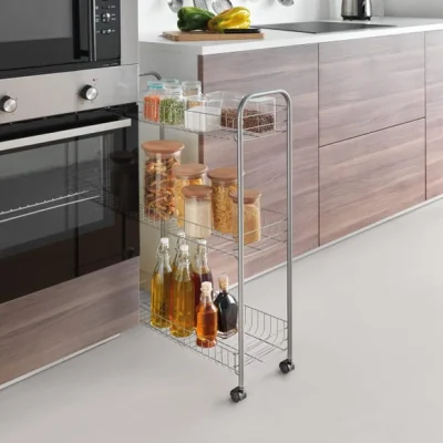 Dunelm Metaltex Slim Deluxe 3 Tier Trolley with Wheels