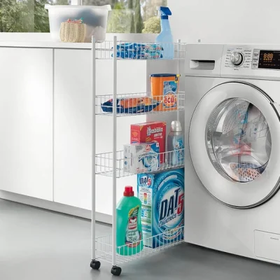 Dunelm Metaltex Fino 4 Tier ExtraSlim Trolley with Wheels