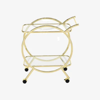 Furniture123 Harry Gold Glass & Mirror Drinks Trolley