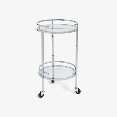 Habitat Habitat Chrome and Glass Drinks Trolley