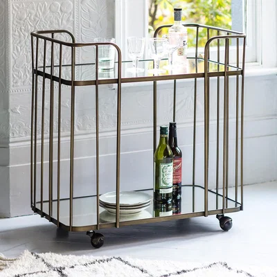 La Redoute Kolkata Two Tier Glass Drinks Trolley