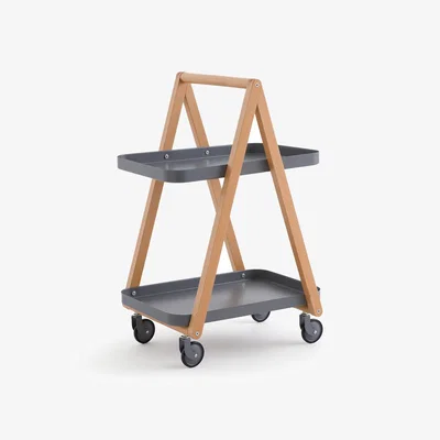 La Redoute Osmen 2-Tier Beech & Metal Dessert Trolley