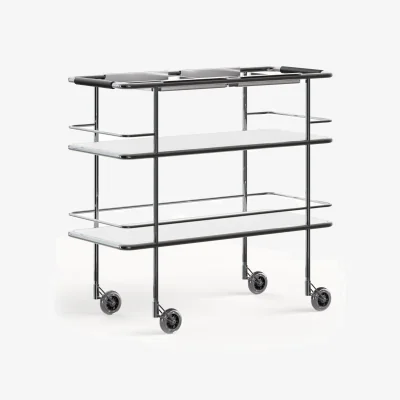 Nordic Nest Lammhults Cargo Support serving trolley White laminate-chrome