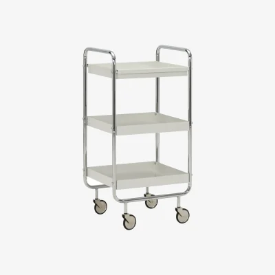 Nordic Nest House Doctor Roll trolley with removable tray Off-white-chrome