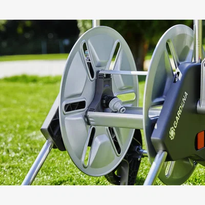 Downtown Gardena AquaRoll Metal Hose Trolley - Medium In Silver