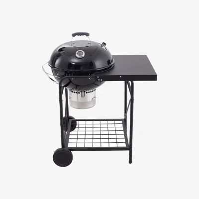 The Range Round Outdoor Charcoal BBQ Grill Trolley - Black