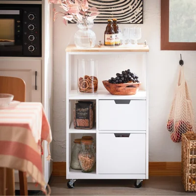 The Range Kitchen Trolley Cart Serving Trolley - White
