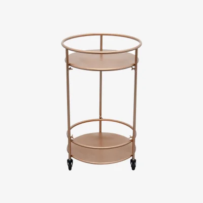 The Range Rose Gold Drinks Trolley Bar Small Cart - Gold
