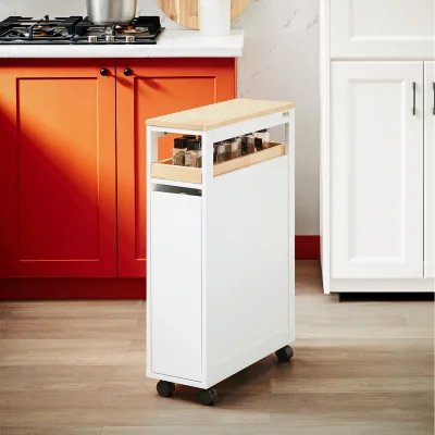 The Range Storage Rack Shelf Serving Trolley  - White