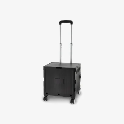 The Range Plastic Folding Craft Sewing Hobby Trolley - Black / 39cm