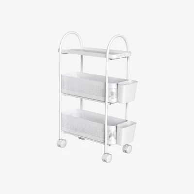 The Range 3 Tier Kitchen Storage Trolley Cart - White / 17cm