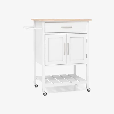 The Range Kitchen Island Rolling Kitchen Trolley - White