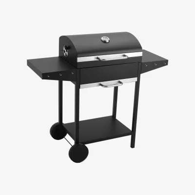 The Range Outdoor Charcoal BBQ Grill Trolley - Black