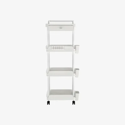 The Range 4 Tier Kitchen Trolley Cart - White / 33cm