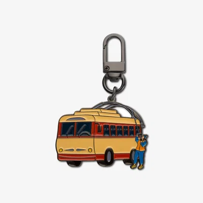 Wolf & Badger Women's Enamel Carabiner Keychain Trolleybus | Make Heads Turn