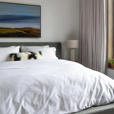 Amara Essentials - Tie-Hem Washed Cotton Duvet Set - White - Super King