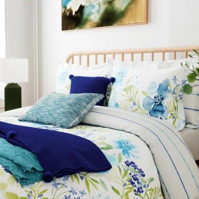 Downtown Helena Springfield Florence Blue/ Green Duvet Set - Single, Cotton - ["Blue","Green"], ["Single","Double","King","Super King"]