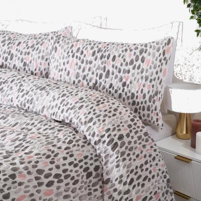 The Range Dreamscene Dalmatian Spots Print Seersucker Duvet Set - Pink / Super King size
