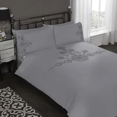 The Range Amelie Duvet Set - Grey / Superking