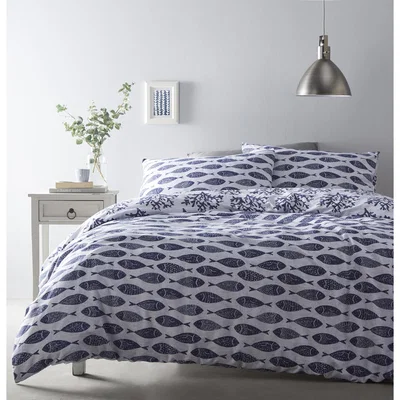 The Range Cove Duvet and Pillowcase Set - Blue / Superking