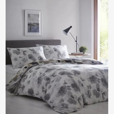 The Range Cora Duvet and Pillowcase Set - Grey / Super king