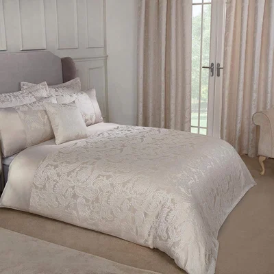 The Range Duchess Jacquard Luxury Bedding Duvet Set Cream - Neutral / Superking