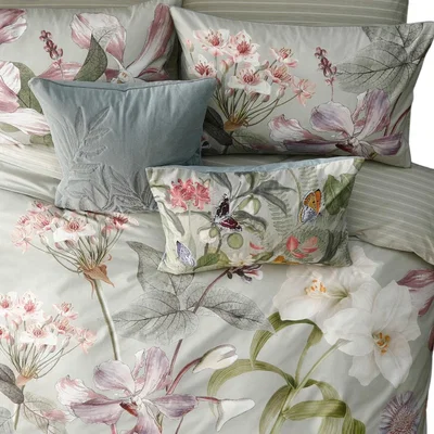 Wolf & Badger Green Kew Gardens Calantha Duvet Set Super King Pure Table Top