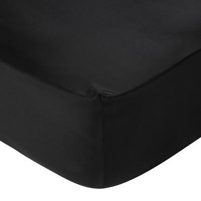 Amara Essentials - Egyptian Cotton Sateen Fitted Sheet - Black - King