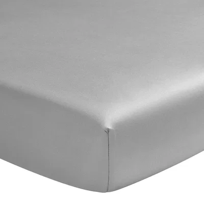 Amara Alexandre Turpault - Teophile Organic Cotton Sateen Fitted Sheet - Silver - King