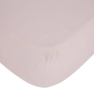 Amara Essentials - Stonewashed Pure Linen Fitted Sheet - Rose - King