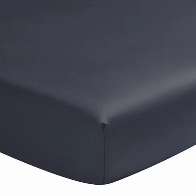 Amara Alexandre Turpault - Teophile Organic Cotton Sateen Fitted Sheet - Slate Blue - King