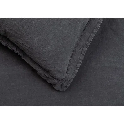 Heal's Heal's Washed Linen Charcoal Fitted Sheet King - Heal's UK Furniture