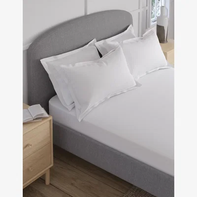 Marks & Spencer M&S 600 Thread Count Sateen Deep Fitted Sheet - 5FT - White, White