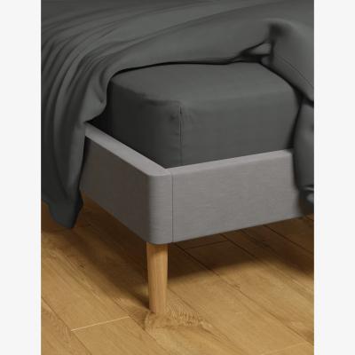 Marks & Spencer M&S Cotton Rich Percale Fitted Sheet - 5FT - Dark Grey, Dark Grey