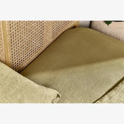 Nkuku Nkuku Adya Linen Fitted Sheet | Textiles | Olive | King