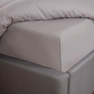 The Range Plain Polycotton 50/50 Elasticated Fitted Bed Sheet - Silver / King