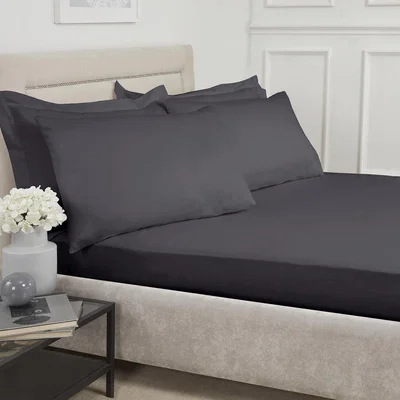 The Range 180 Thread Count Cotton Deep Fitted Sheet - Charcoal / King