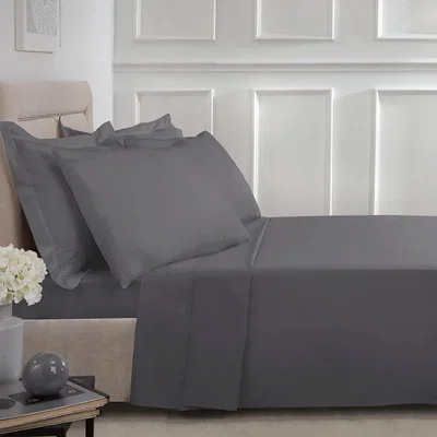 The Range Polycotton Flat Sheet - Charcoal / King