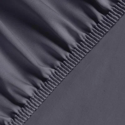 The Range Silky Satin Fitted Bed Sheet King - Anthracite