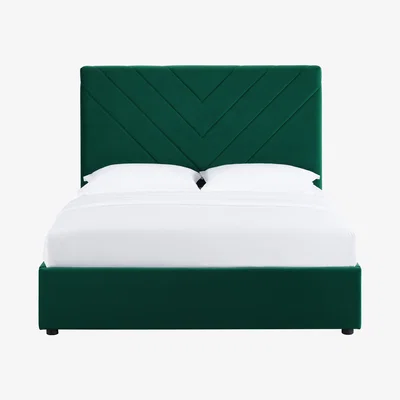 The Range Islington Velvet Bed - Forest Green / King