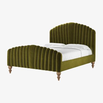 Sofa.com Bella King Bed in Olive Cotton Matt Velvet - sofa.com
